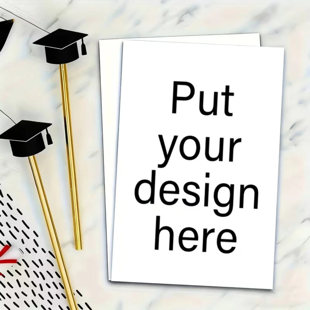 One custom, personalized greeting card—perfect for occasions such as graduation ceremonies, invitations, thank-you notes, and mo